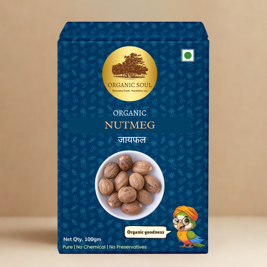 Organic Soul - Organic Nutmeg (Jaiphal), (100 gm)