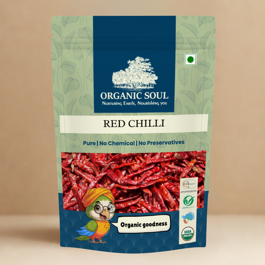 Organic Soul Red Chili Whole – 100gm | 100% Certified Organic | Non-GMO