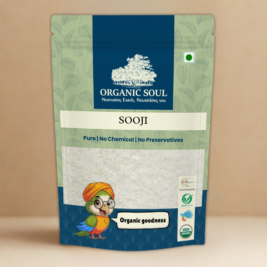 Organic Soul Sooji – 900gm | 100% Certified Organic | Unpolished | Non-GMO