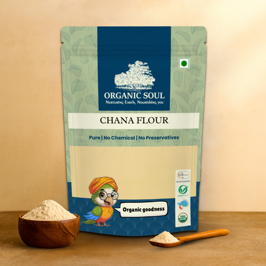 Organic Soul Chana Flour – 900gm | 100% Certified Organic | Unpolished | Non-GMO