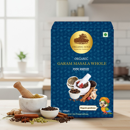 Organic Soul Garam Masala Whole – 100gm | 100% Certified Organic | Non-GMO