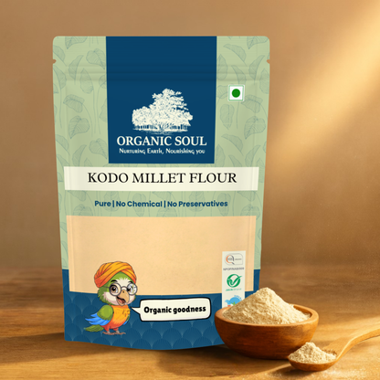 Organic Soul Kodo Millet Flour – 900gm | 100% Certified Organic | Unpolished | Non-GMO