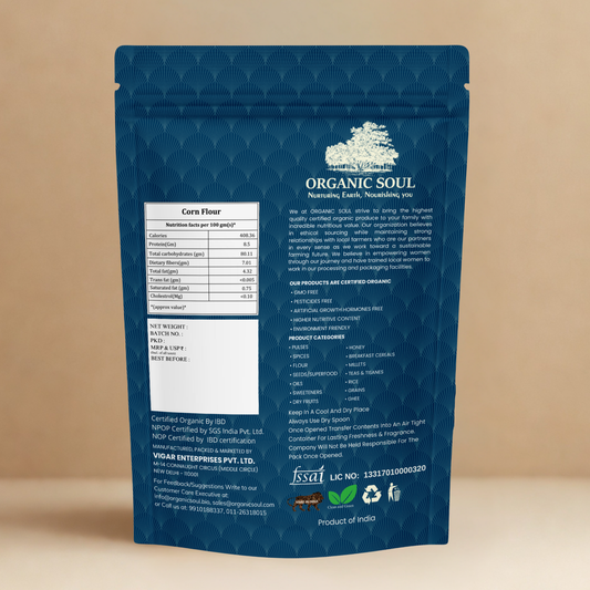 Organic Cornflour (Makki Atta, Corn Flour, Maize Flour) - 900 gm | 100% Organic