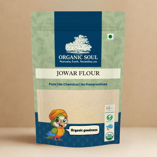 Organic Soul Jowar Flour – 900gm | 100% Certified Organic | Unpolished | Non-GMO