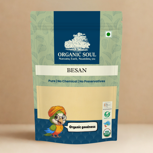Organic Soul Besan – 900gm | 100% Certified Organic | Unpolished | Non-GMO