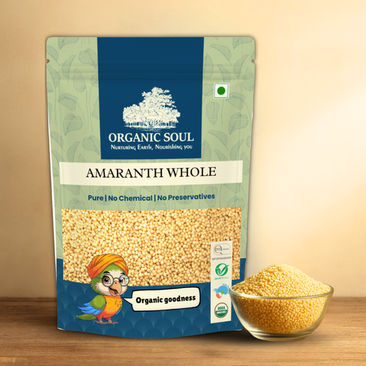 Organic Soul Amaranth Whole – 900gm | 100% Certified Organic | Unpolished | Non-GMO