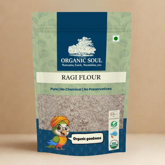 Organic Soul Ragi Flour – 900gm | 100% Certified Organic | Unpolished | Non-GMO