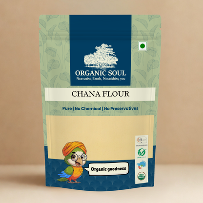 Organic Soul Chana Flour – 900gm | 100% Certified Organic | Unpolished | Non-GMO