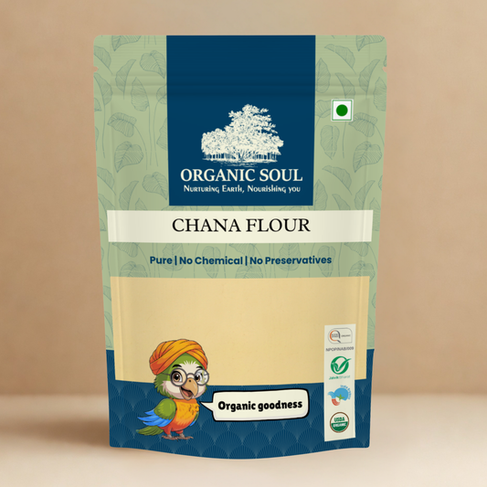 Organic Soul Chana Flour – 900gm | 100% Certified Organic | Unpolished | Non-GMO