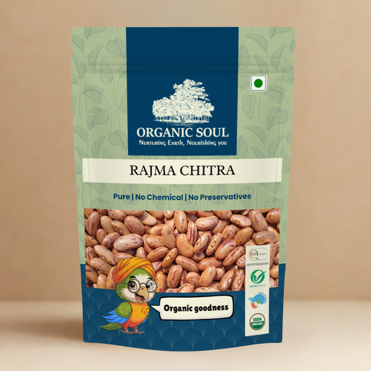 Organic Soul Rajma Chitra – 900gm | 100% Certified Organic | Non-GMO | Unpolished