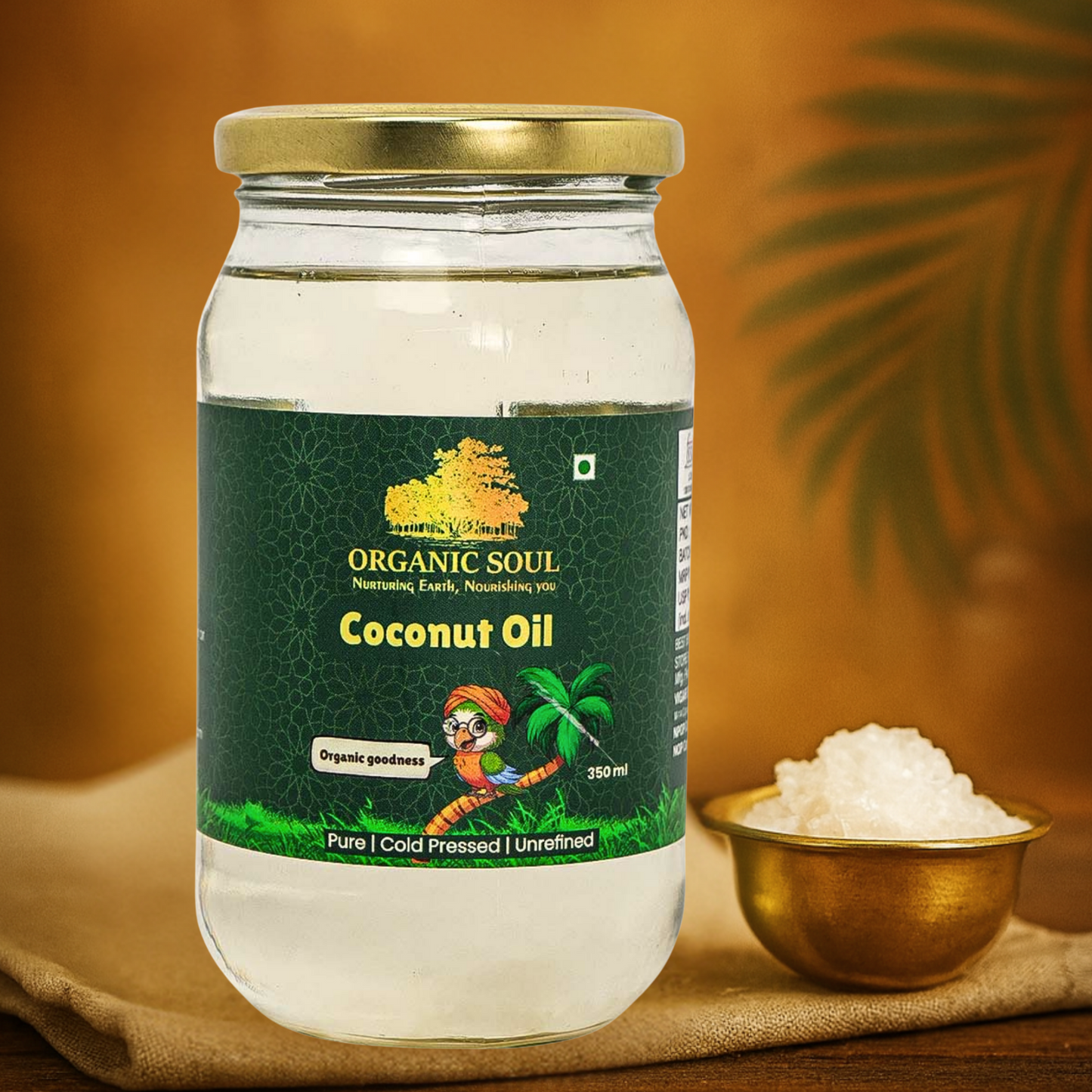 Organic Soul Virgin Coconut Oil – 350ml | 100% Certified Organic | Cold-Pressed
