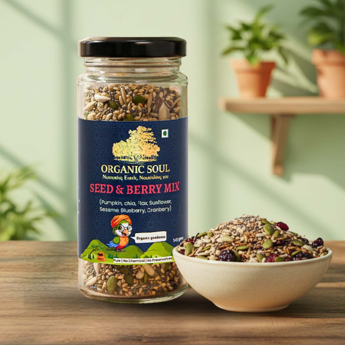 Organic Soul Seeds Berry Mix – 145gm | 100% Certified Organic | Healthy Snack Blend