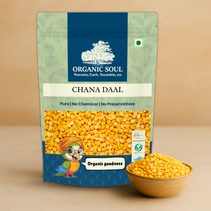 Organic Soul Chana Dal – 900gm | 100% Certified Organic | Non-GMO | Unpolished