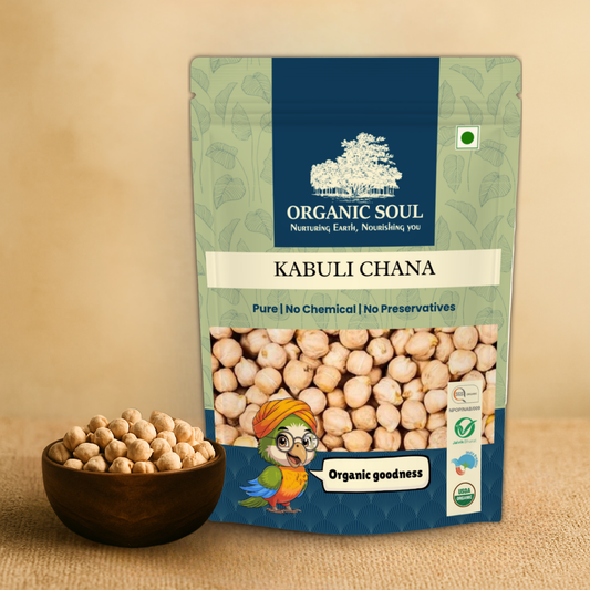 Organic Soul Kabuli Chana – 900gm | 100% Certified Organic | Non-GMO | Unpolished