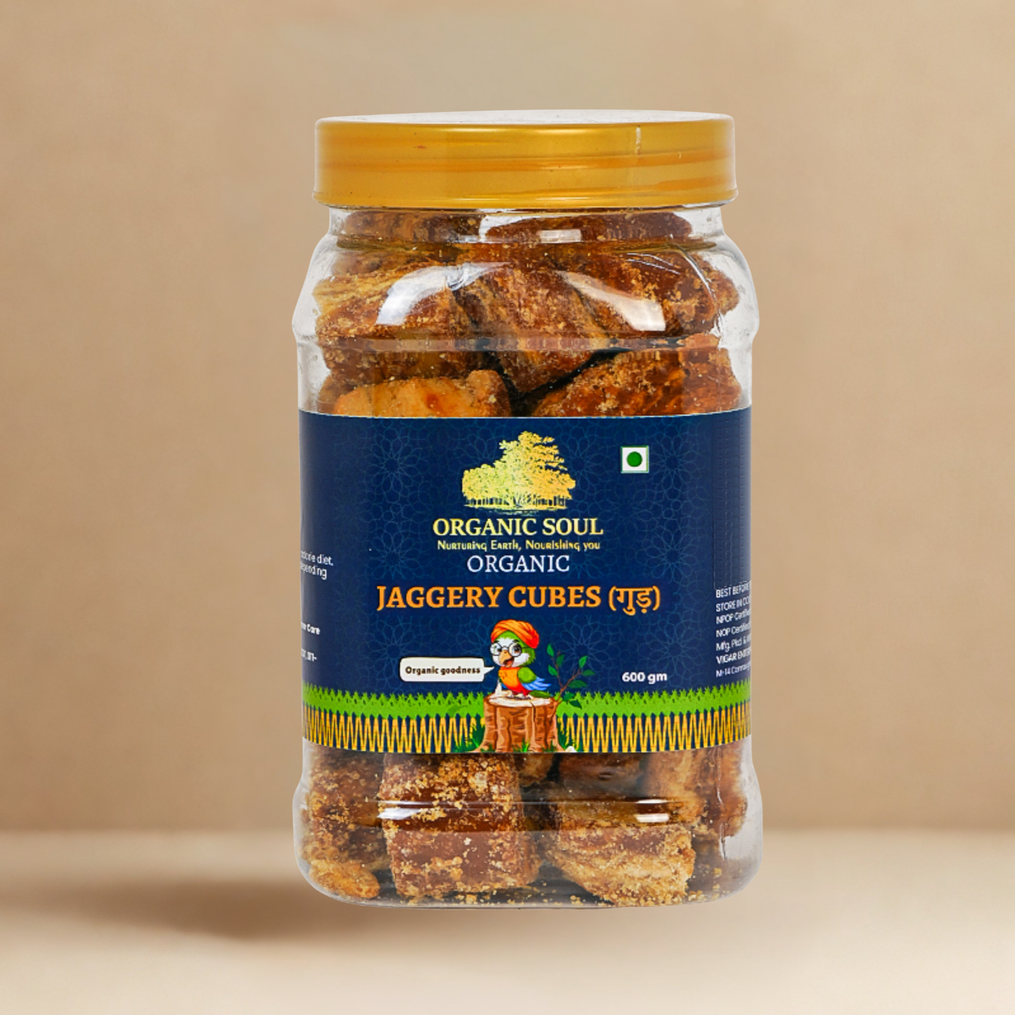 Organic Soul Jaggery Cubes | Natural Sweetener | Rich in Iron & Minerals | Boosts Energy & Digestion | 600g