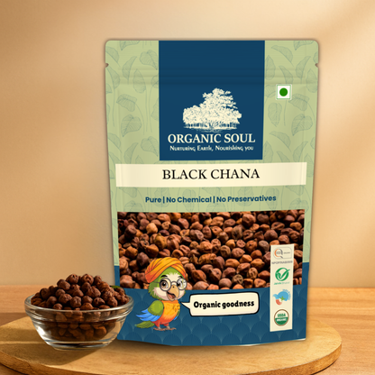 Organic Soul Black Chana – 900gm | 100% Certified Organic | Non-GMO | Unpolished
