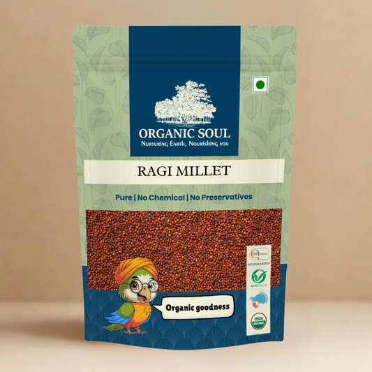 Organic Ragi Whole | Finger Millet 900gm | (Whole Grain) Chemicals and Pesticides Free | Organic Certified | NPOP Certified