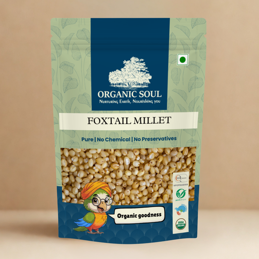Organic Soul Foxtail Millet – 900gm | 100% Certified Organic | Unpolished | Non-GMO