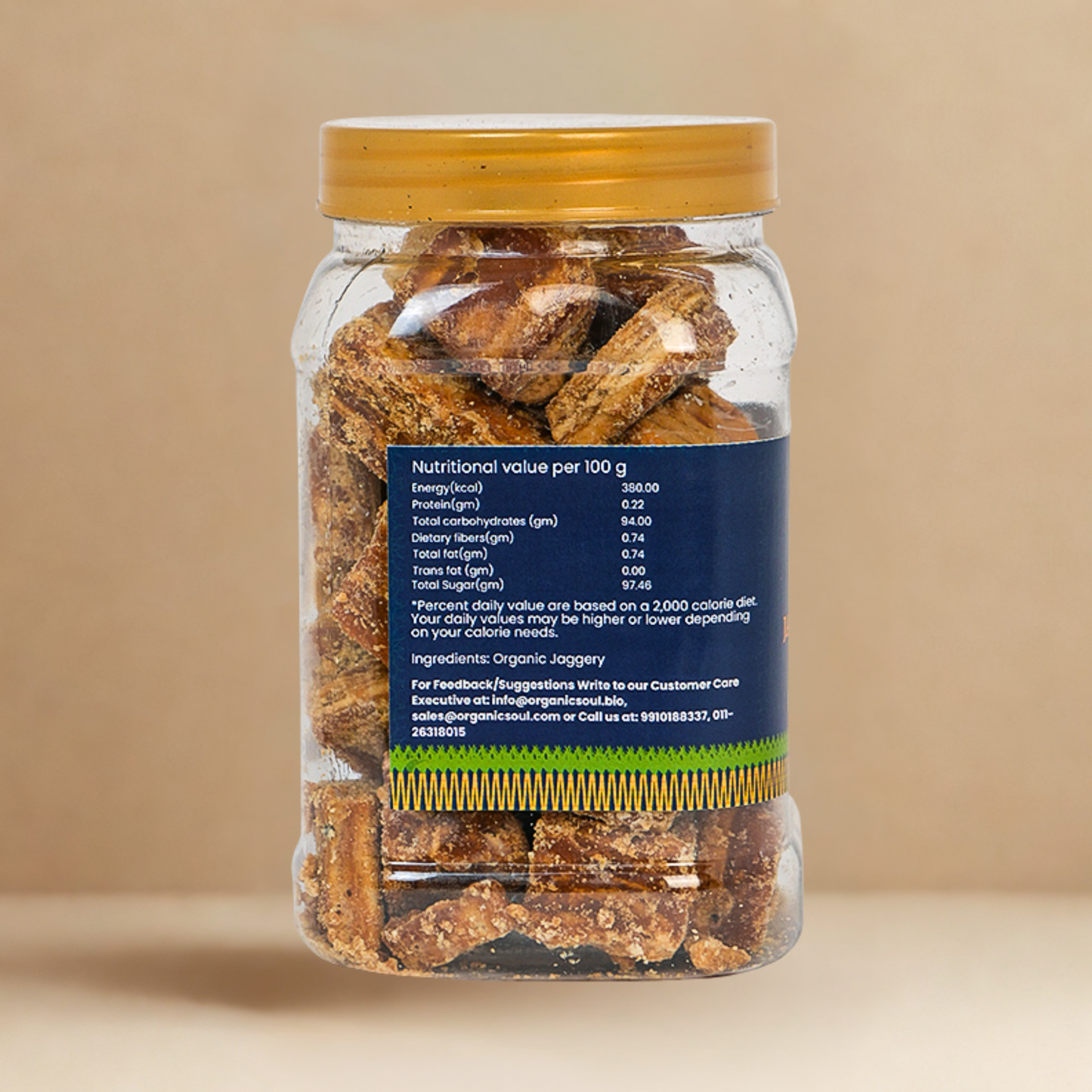 Organic Soul Jaggery Cubes | Natural Sweetener | Rich in Iron & Minerals | Boosts Energy & Digestion | 600g