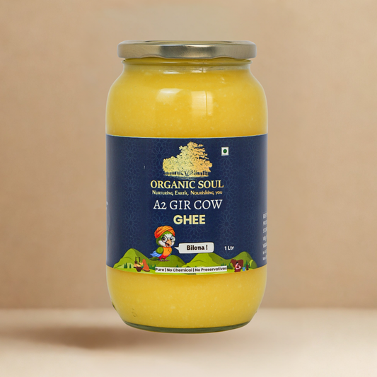 Organic Soul A2 Ghee, 100% Pure & Organic A2 Desi Cow Ghee | 1 L | Traditional Bilona Method, Curd Churned (Copy)