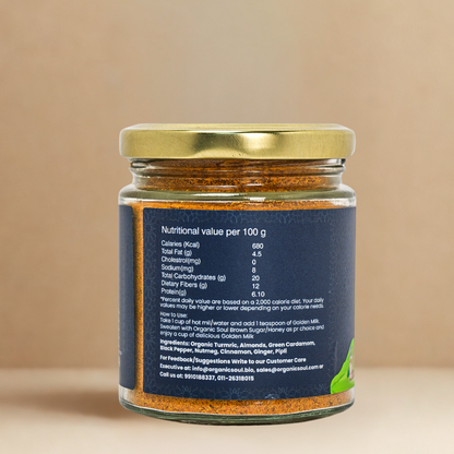 Golden Milk Spice Mix 100_Gm | 100% Organic Immunity Booster | Sugar-Free | NPOP Certified