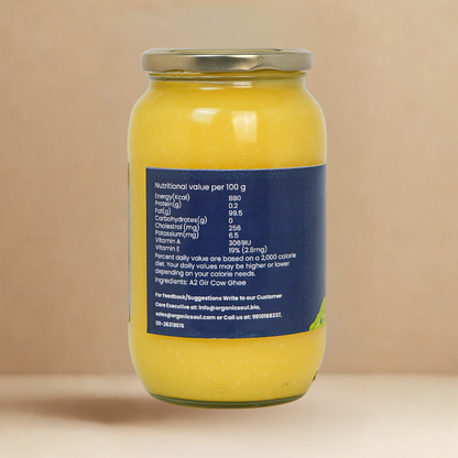 Organic Soul A2 Ghee, 100% Pure & Organic A2 Desi Cow Ghee | 1 L | Traditional Bilona Method, Curd Churned (Copy)