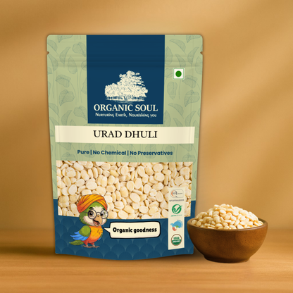 Organic Soul Urad Dhuli – 900gm | 100% Certified Organic | Non-GMO | Unpolished