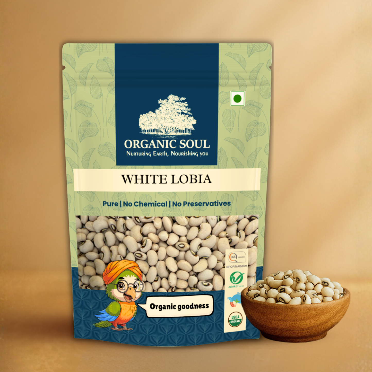 Organic Soul Lobia – 900gm | 100% Certified Organic | Non-GMO | Unpolished