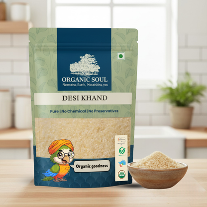 Organic Soul Desi Khand | Natural Cane Sugar | Unrefined, Chemical-Free | Rich in Minerals | 900g