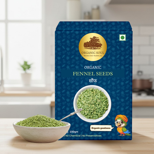 Organic Soul Fennel Seeds – 100gm | 100% Certified Organic | Non-GMO