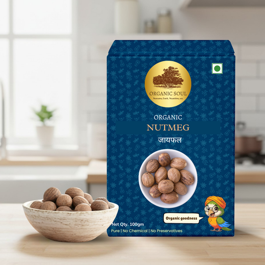 Organic Soul - Organic Nutmeg (Jaiphal), (100 gm)