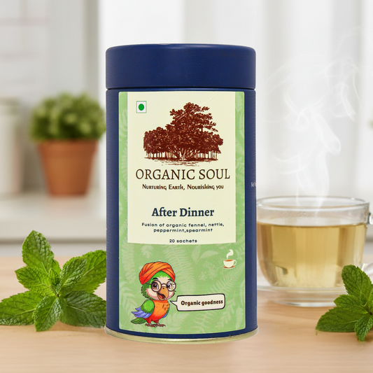 Organic Soul - After Dinner Tea | Nettle, Fennel, Spearmint, Peppermint | 20 Sachets (36 gm)