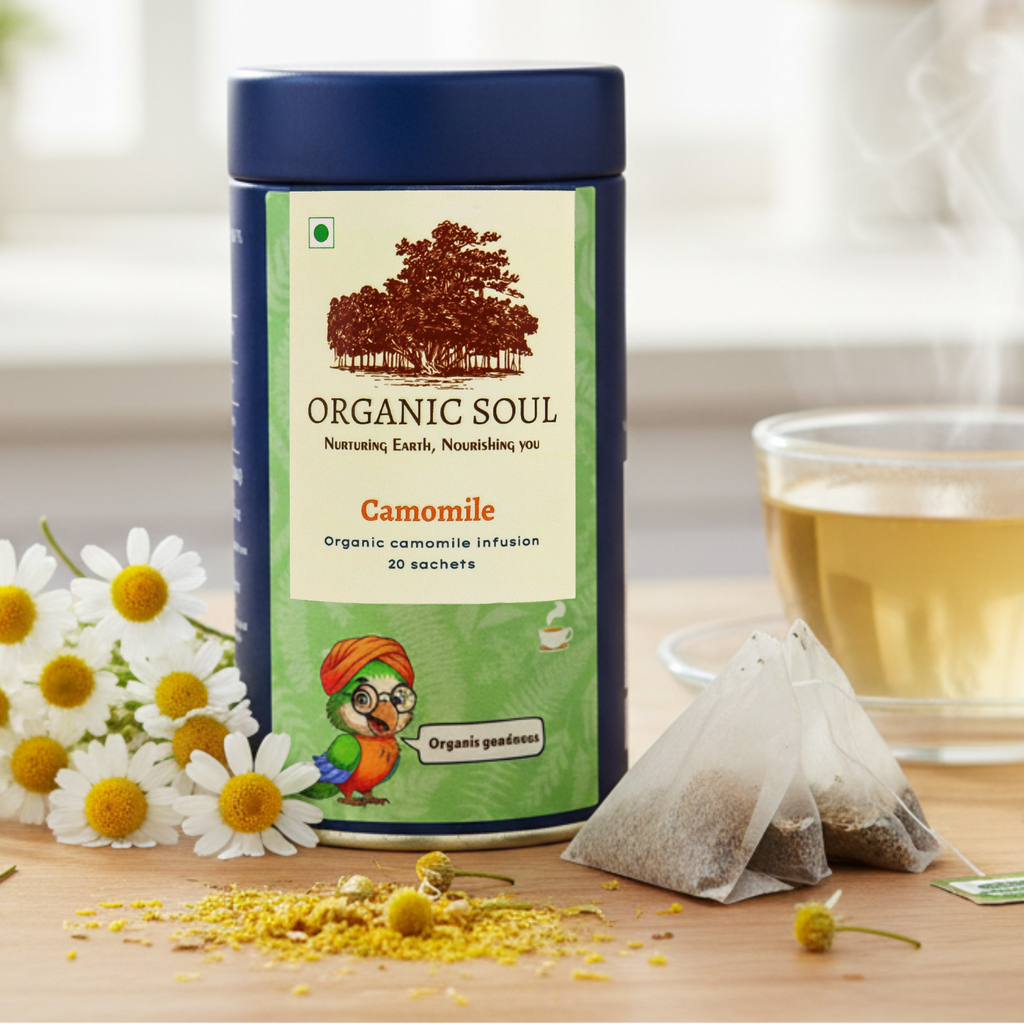 Organic Soul - Camomile Herbal Tea | Camomile | 20 Sachets (36 gm)