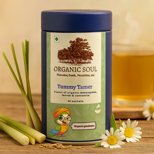 Organic Soul - Tummy Tamer Tisane| Fennel, Lemongrass, Camomile | 20 Sachets (36 gm)