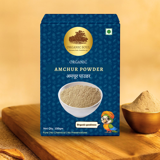 Organic Soul Amchoor (Dry Mango Powder) – 100gm | 100% Certified Organic | Non-GMO | Tangy & Flavorful
