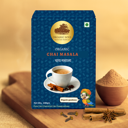 Organic Soul Chai Masala – 100gm | 100% Certified Organic | Non-GMO | Spiced Tea Blend