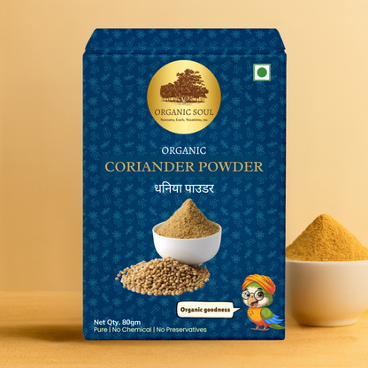 Organic Soul Coriander Powder (Dhaniya Powder) – 100gm | 100% Certified Organic | Non-GMO | Pure &amp; Aromatic
