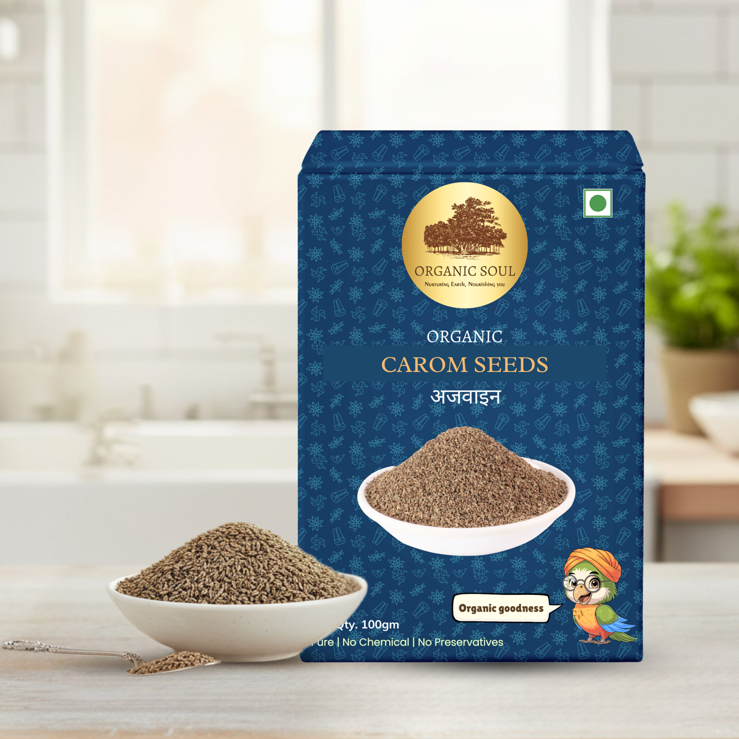 Organic Soul - Organic Whole Ajwain Carom Seeds, (100 gm)