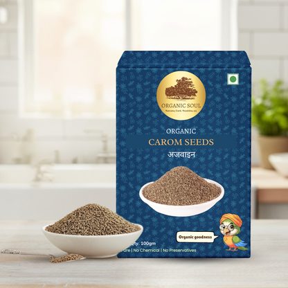 Organic Soul - Organic Whole Ajwain Carom Seeds, (100 gm)