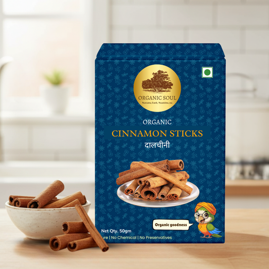 Organic Soul Cinnamon Stick – 50gm | 100% Certified Organic | Non-GMO
