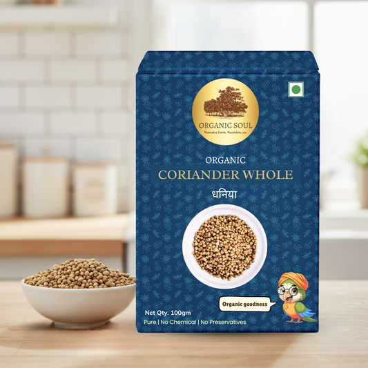 Organic Soul Coriander Whole – 80gm | 100% Certified Organic | Non-GMO