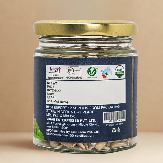 Organic Soul Sunflower Seeds – 100gm | 100% Certified Organic | Raw & Unpolished
