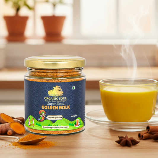 Golden Milk Spice Mix 100_Gm | 100% Organic Immunity Booster | Sugar-Free | NPOP Certified