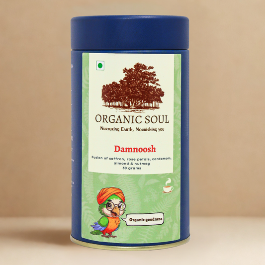 Organic Soul - Damnoosh Tea | Almond, Nutmeg, Saffron, Cardamom, Rose Petals | 30 gm