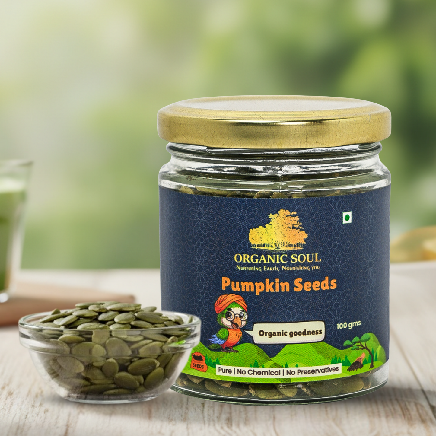 Organic Soul Pumpkin Seeds – 100gm | 100% Certified Organic | Raw & Unpolished