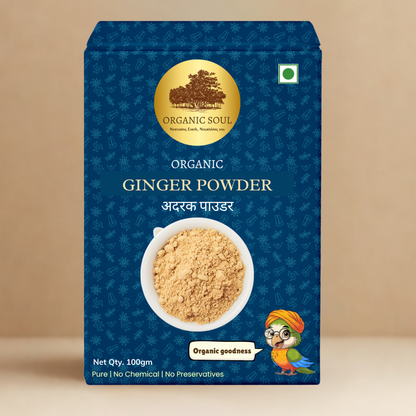 Organic Ginger Powder | Adrak Powder - 100 gm | 100% Organic | NPOP Certified