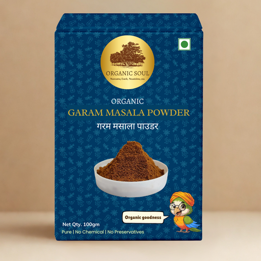 Organic Soul Garam Masala Powder – 100gm | 100% Certified Organic | Non-GMO | Traditional Blend