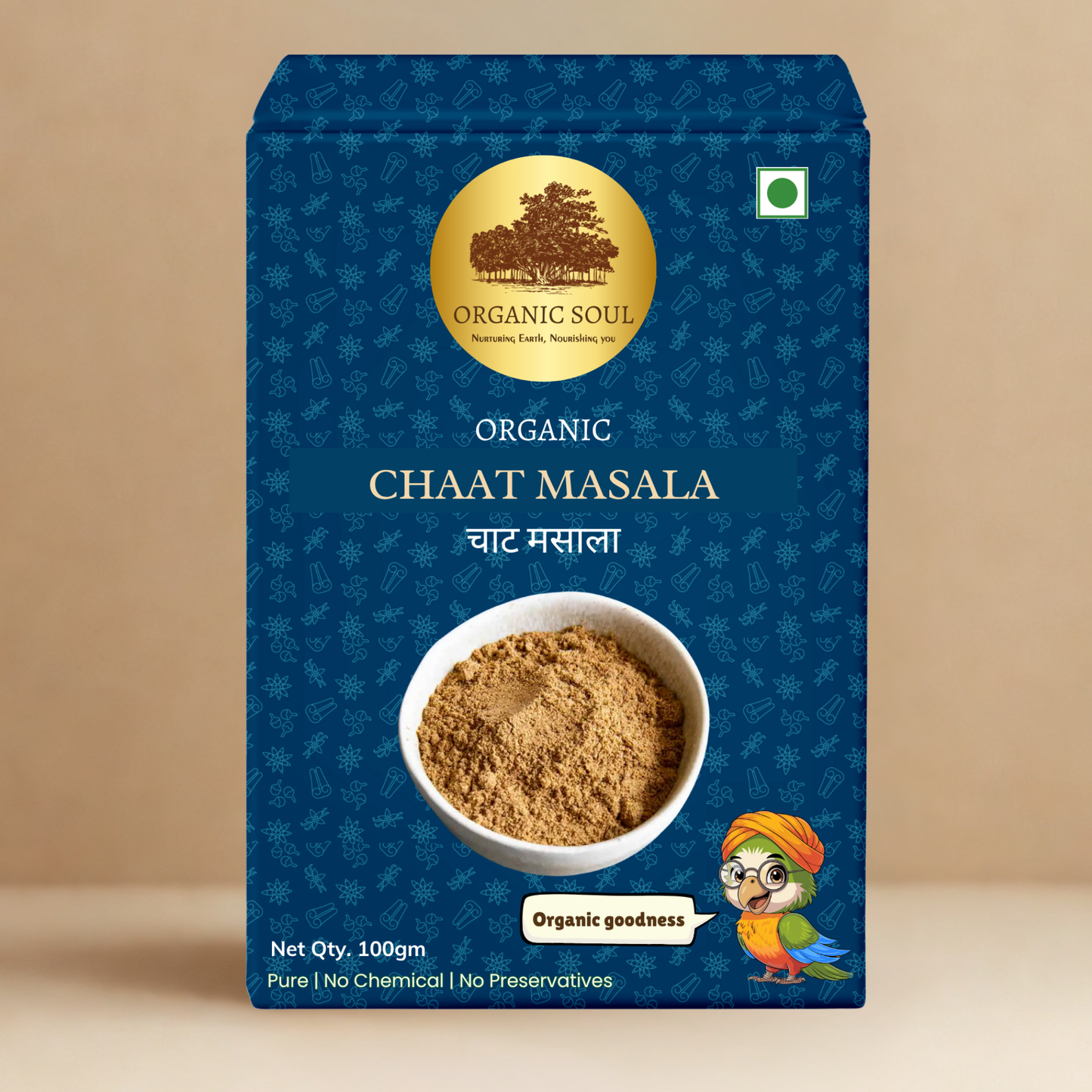 Organic Soul Chaat Masala – 100gm | 100% Certified Organic | Non-GMO | Tangy &  Flavorful