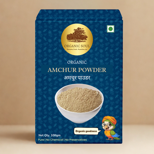 Organic Soul Amchoor (Dry Mango Powder) – 100gm | 100% Certified Organic | Non-GMO | Tangy & Flavorful