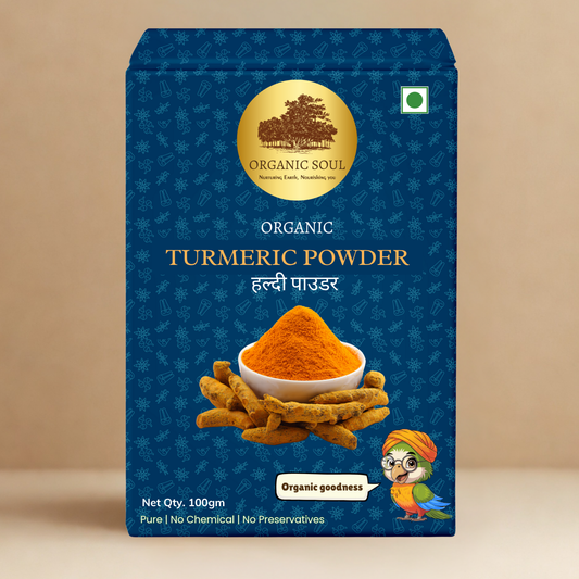 Organic Soul Turmeric Powder (Haldi) – 100gm | 100% Certified Organic | Non-GMO | Golden &amp; Pure